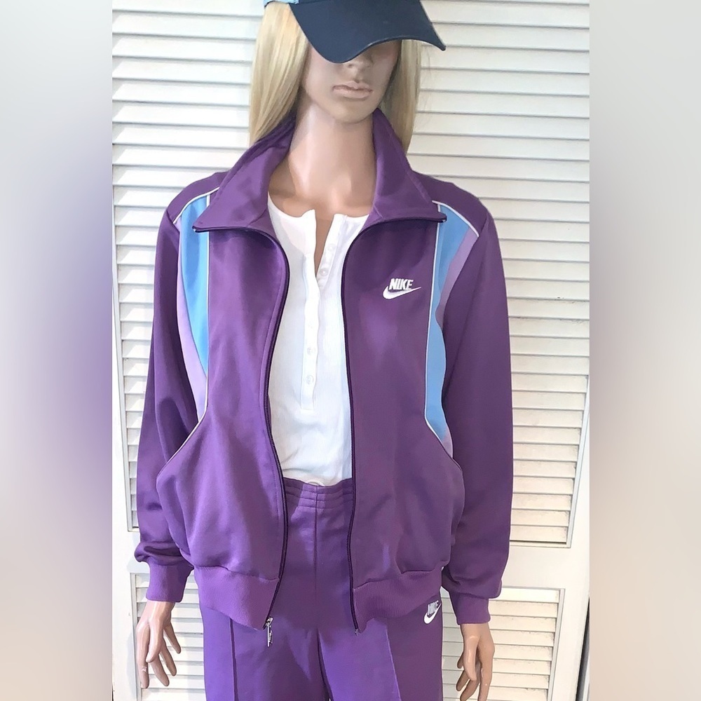 Vintage 90s Retro Nike track suit matching set rare Purple Women’s large - Picture 2 of 16